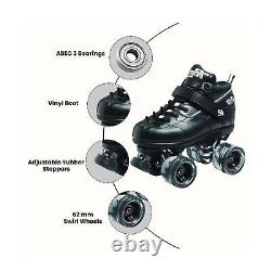 Sure Grip Rock GT50 Black Roller Skates Stylish Indoor Skates for Men & Wom