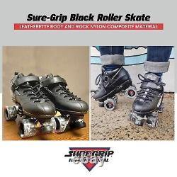 Sure Grip Rock GT50 Black Roller Skates Unisex Indoor Skates for Men & Wome