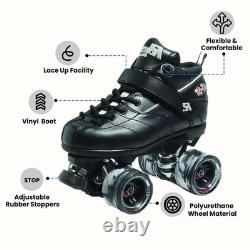 Sure Grip Rock GT50 Black Stylish Indoor Roller Skates for Men & Women Featur