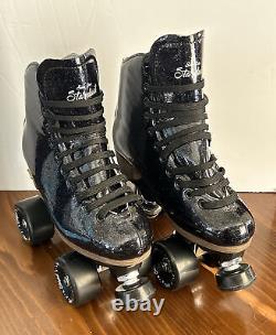 Sure Grip Stardust Black Glitter Roller Skate M/4 Or With6 Size