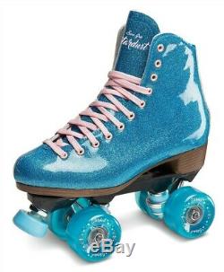 Sure Grip Stardust Blue Glitter High Top Glitter Roller Skates size 7 ladies