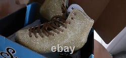 Sure-Grip Stardust Glitter Gold Roller Skates Mens 8 Womans 9 Hard to Find