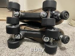 Sure-Grip Stardust Quad Roller Skates Black Glitter Leather Size 11