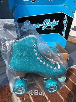 Sure-Grip Stardust Roller Skates Glitter Blue Women's Size 6