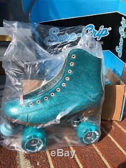 Sure-Grip Stardust Roller Skates Glitter Blue Women's Size 9