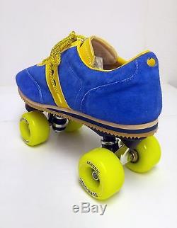 Sure-Grip Vintage JOGGER Roller Skates in BLUE/ YELLOW- SIZE M4/ W5