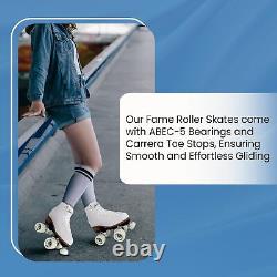 Sure-Grip White Fame Roller Skates for Women Made of Nylon & Aluminum 57m