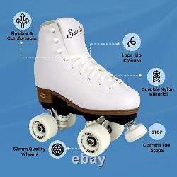 Sure-Grip White Fame Roller Skates for Women Made of Nylon & Aluminum 57m