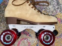 Sure Grip roller skates. New, tan. Trucks DA Avenger 45, 65mm wheel. Size 7 men's