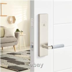 Sure-Loc LV307 GRIPSKN Levanto Single Cylinder Keyed Entry Lever Satin Brass /
