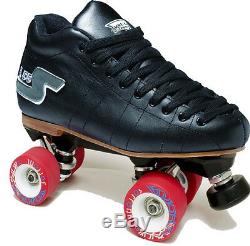 Sure-grip S55 Black Quad Speed/ Derby Roller Skate Package- Men's Size 4 & More