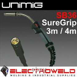 UNIMIG SB36 SURE GRIP MIG TORCH 3m /4m GUN WELDING BINZEL 300Amp EURO CONNECTION