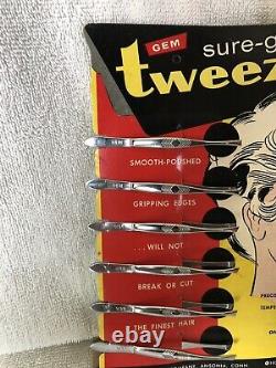 Vgt. Gem The Sure Grip Tweezers 1956 Store Display Nos