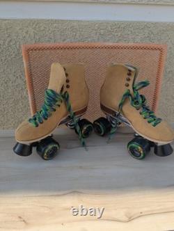 Vintage Riedell 130l Roller Skates Super x 4R Sure Grip Suede Size 6 USA MADE
