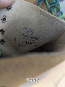 Vintage Riedell 130l Roller Skates Super x 4R Sure Grip Suede Size 6 USA MADE