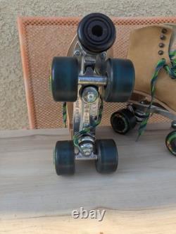 Vintage Riedell 130l Roller Skates Super x 4R Sure Grip Suede Size 6 USA MADE