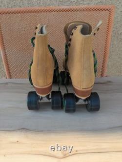 Vintage Riedell 130l Roller Skates Super x 4R Sure Grip Suede Size 6 USA MADE