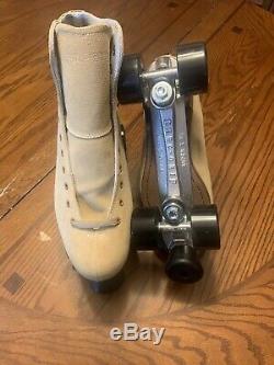 Vintage Sure Grip 1300 Tan Suede Roller Skate Mens Size 12 withSuper X Plate