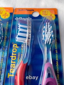 VintageLot of 2 Ranir Toothbrushes Teardrop Sure Grip Handle Medium Soft Bristle