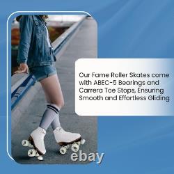 White Fame Roller Skates for Women Made of Nylon & Aluminum 57mm Polyuret