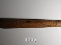 22 Bâtons de baseball vintage rares Lou Gehrig des années 1940 Diamond Sure Grip D76 NY Yankees