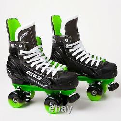 Bauer X-ls Quad Roller Patins Green Sure-grip Rock Plate Sims Street Roues