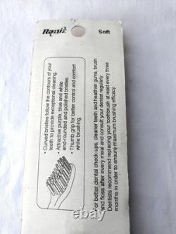 Brosse à dents vintage 2 lots Ranir avec poignée en forme de goutte d'eau, prise sûre, poils mi-doux