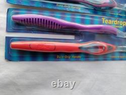 Brosse à dents vintage 2 lots Ranir avec poignée en forme de goutte d'eau, prise sûre, poils mi-doux