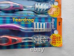 Brosse à dents vintage 2 lots Ranir avec poignée en forme de goutte d'eau, prise sûre, poils mi-doux