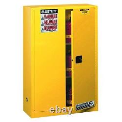 Cabinet de sécurité standard Sure-Grip EX JUSTRITE 894500, 43 l x 18 p x 65 h, Jaune