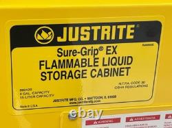 Cabinet de stockage de liquides inflammables JUSTRITE 890420 Sure-Grip EX, 4 gallons, jaune