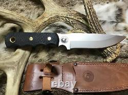 Couteaux D’alaska Knife Bush Camp Knife Suregrip Handles, Leather Sheath USA