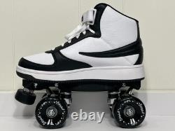 Fila Panda Noir Blanc Femmes 7 Patins à Roues Custom Sure Grip Roues Extérieures