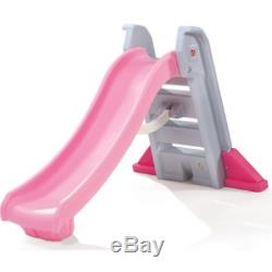 Intérieur / Extérieur Big Pliant Rose Glisser Pour Enfants En Bas Âge Avec Sure-adhérence Nouveau Poignées