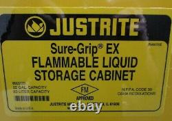 Justrite Sure Grip Ex 892220 Auto-fermeture 22 Gal Armoire De Sécurité Inflammable Dented