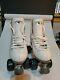 New Women's Riedell Roller Skates Stock # 111w Po# 29077 White Taille 9 Sure-grip