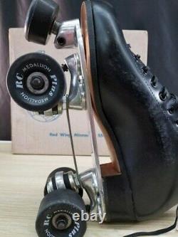 Nos Riedell Rollerkates Taille 7 1/2 220 Boot Sure Grip Rc Plus Médaillon Noir