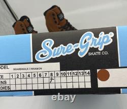 Patins à roulettes Sure Grip Boardwalk Plus en suède marron cannelle pour hommes taille 8, femmes taille 9