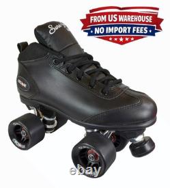Patins à roulettes Sure-Grip Cyclone noirs, taille 6, patins quad de vitesse, plaque Rock en nylon