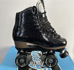 Patins à roulettes à paillettes noires Sure Grip Stardust taille M/4 ou avec taille 6