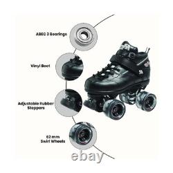 Patins à roulettes d’intérieur élégants Sure Grip Rock GT50 noirs pour hommes et femmes, avec caractéristiques