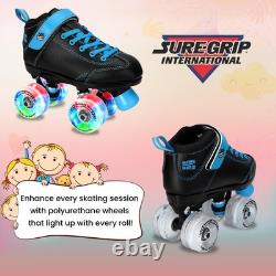 Patins à roulettes pour enfants Sure-Grip Sugar & Spice avec roues lumineuses, tailles juniors, durables