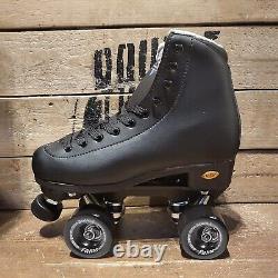 Patins à roulettes premium Sure Grip Fame pour hommes et femmes en cuir noir élégant