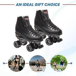 Patins à roulettes premium Sure Grip Fame pour hommes et femmes en cuir noir élégant