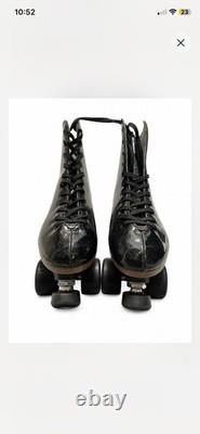 Patins à roulettes quad Sure-Grip Stardust en cuir noir pailleté, taille 11