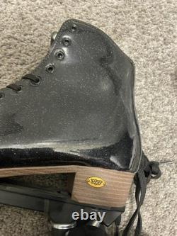 Patins à roulettes quad Sure-Grip Stardust en cuir noir pailleté, taille 11