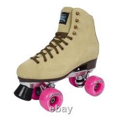 Patins à roulettes rétro en suède tan 1300 pour extérieur avec cuir suédé durable