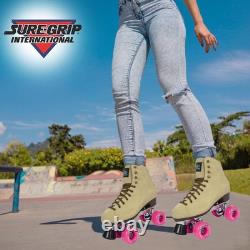 Patins à roulettes rétro en suède tan 1300 pour extérieur avec cuir suédé durable