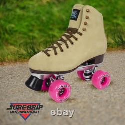 Patins à roulettes rétro en suède tan 1300 pour extérieur avec cuir suédé durable