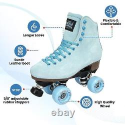 Patins à roulettes unisexes Sure-Grip Boardwalk en cuir et caoutchouc S pour extérieur